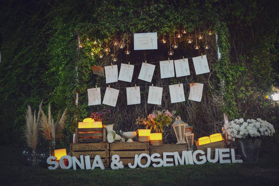 Seating plan romántico