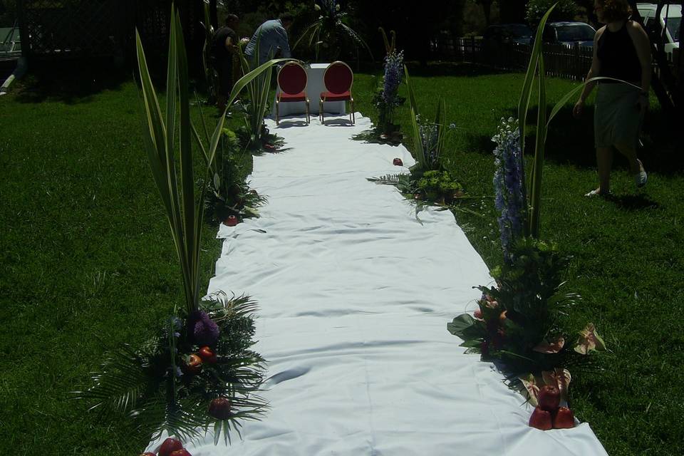 Decoración de boda exterior