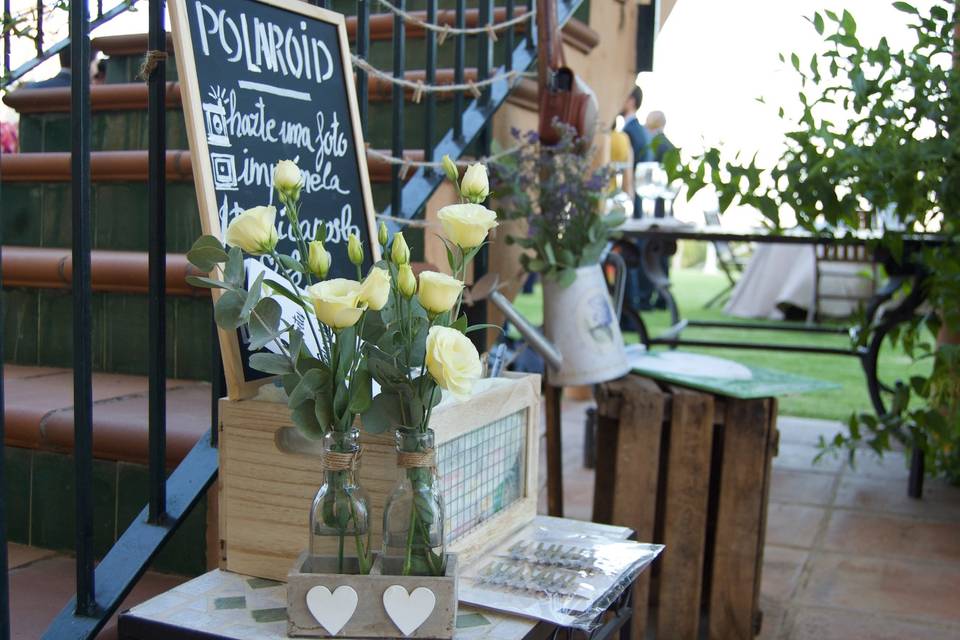 Detalle de decoración de boda