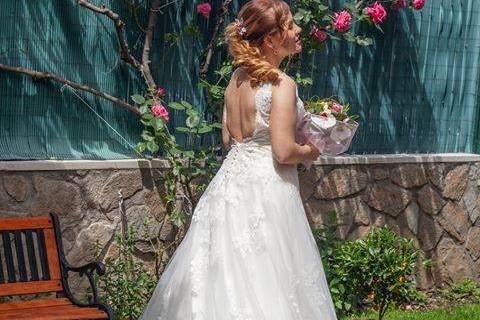 Vestido de novia con falda ancha