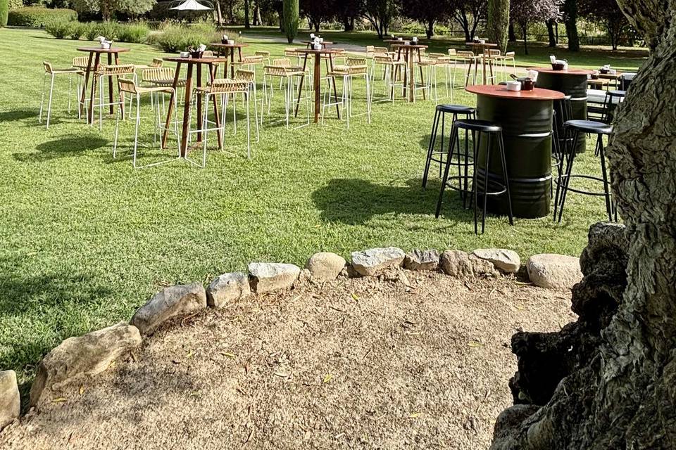 Aperitivos en el jardín