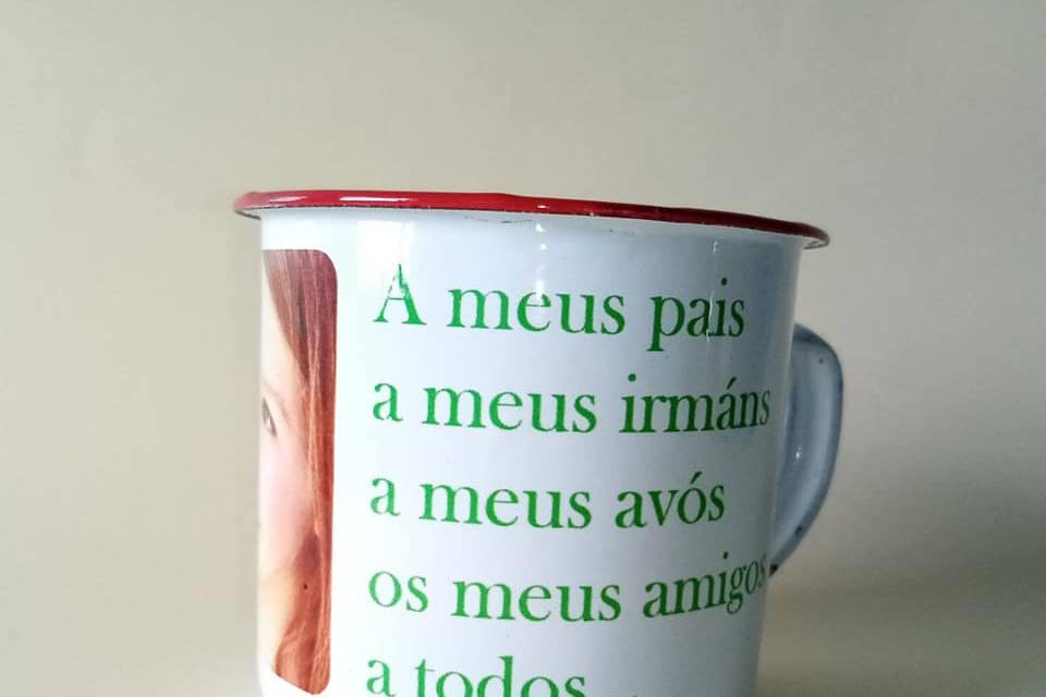 Taza vintage con foto y frase