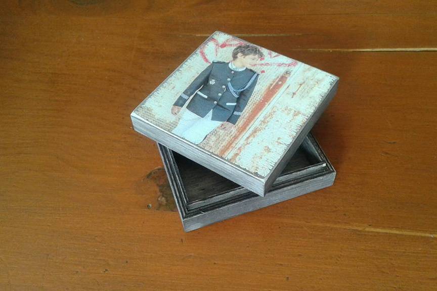 Caja / taco madera con foto