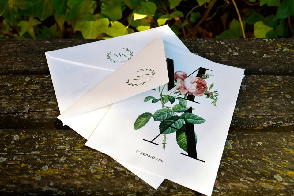 Invitación Hortensias lilas