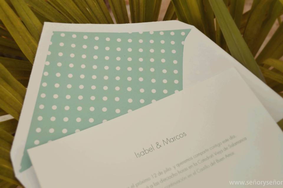 Invitación de boda Plumeti