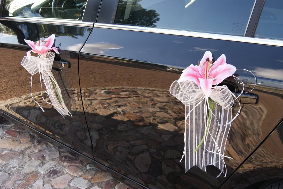 Lazo para coche lilium rosa