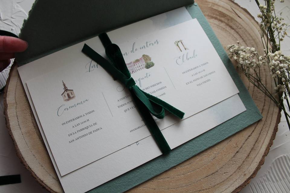 Invitación de boda escudo