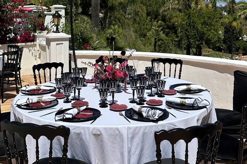 Decoración floral de mesa