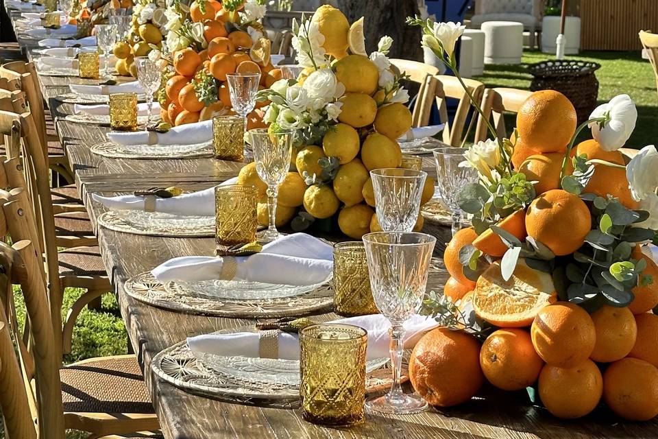 Decoración floral de mesa