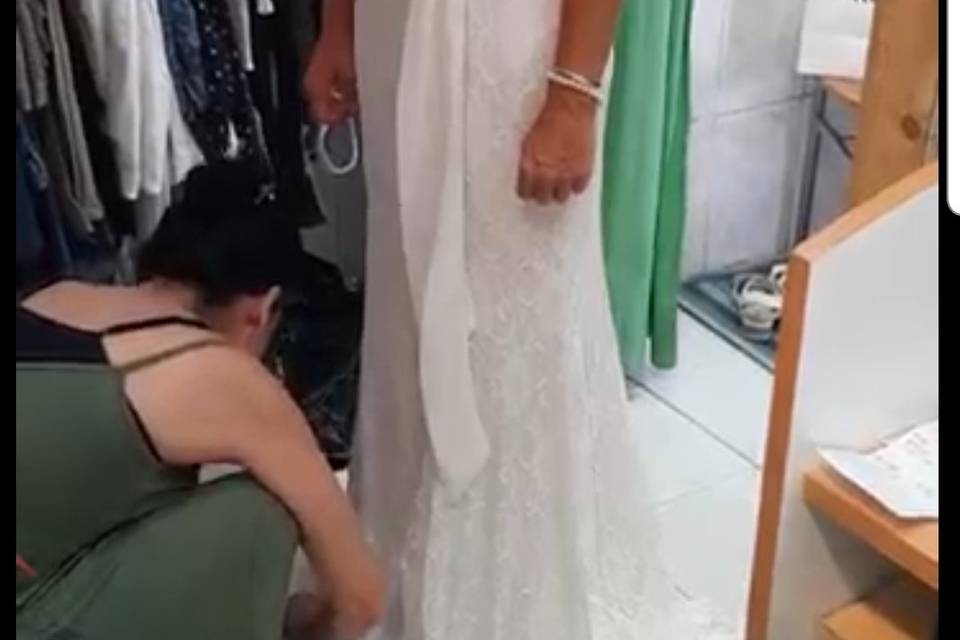 Bajo del vestido de novia