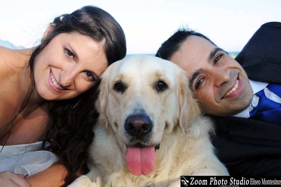 Posando con nuestro perro