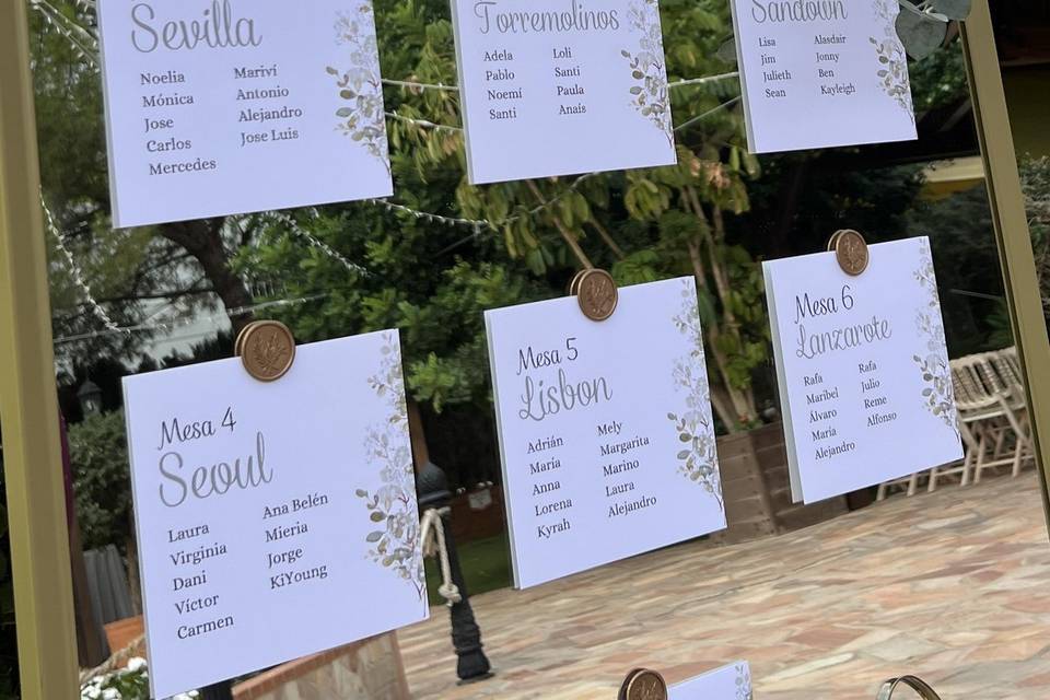 Seating plan de boda