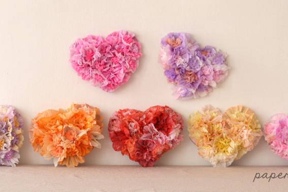 Corazones de flores colores