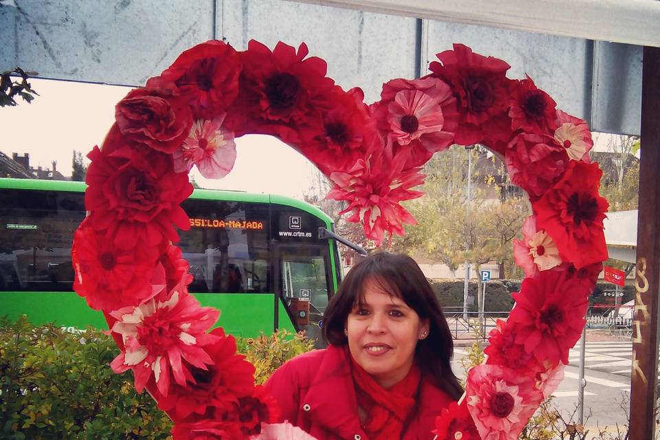 Photocall corazón en rojo