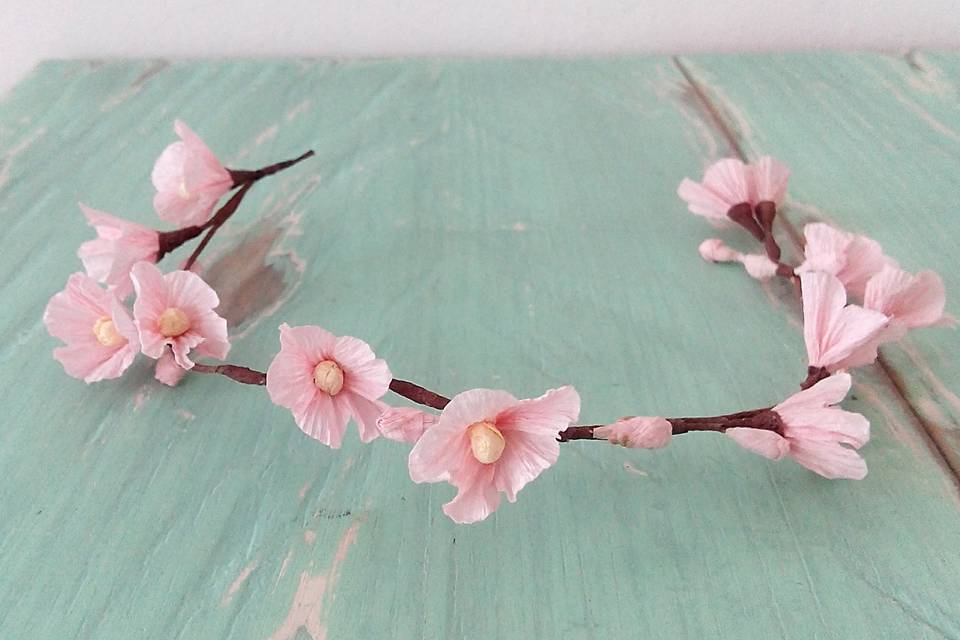 Tocado mini-flores rosas