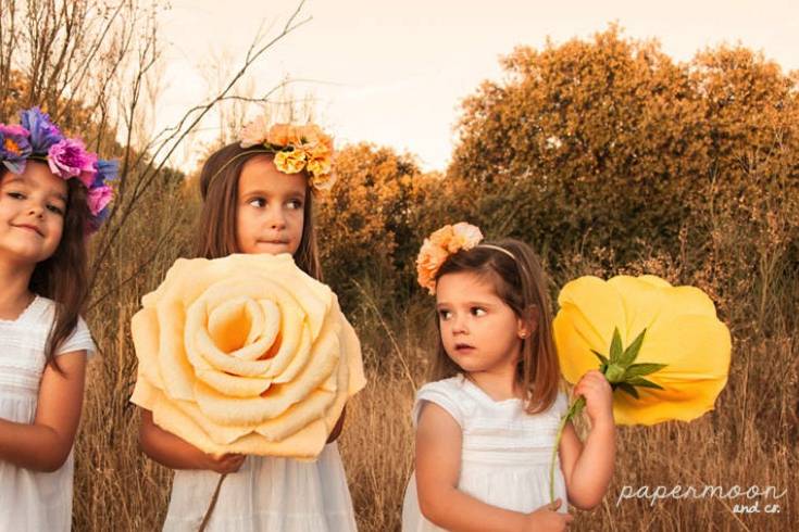 Flores gigantes papel