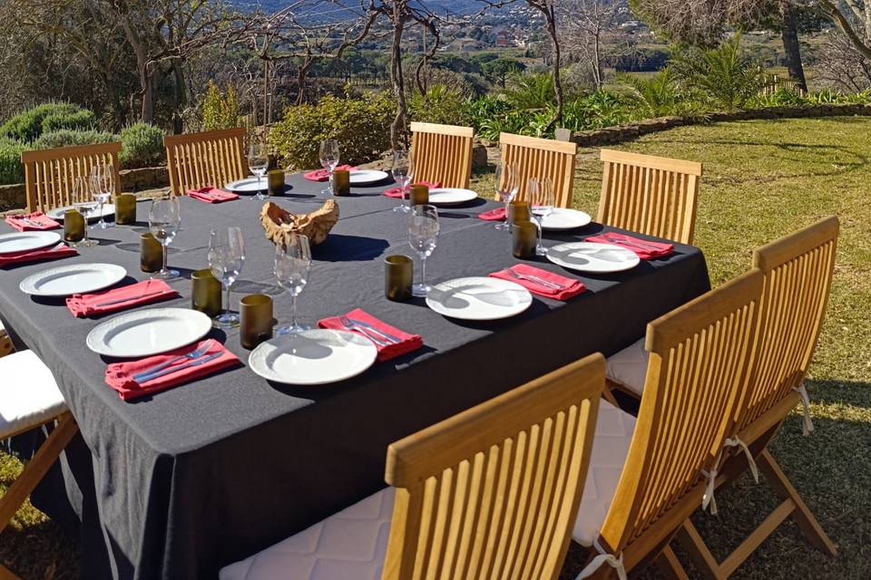 Montaje mesa comida privada