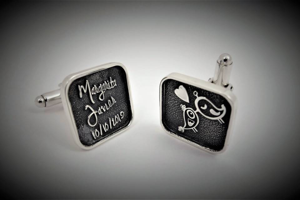 Gemelos personalizables de plata