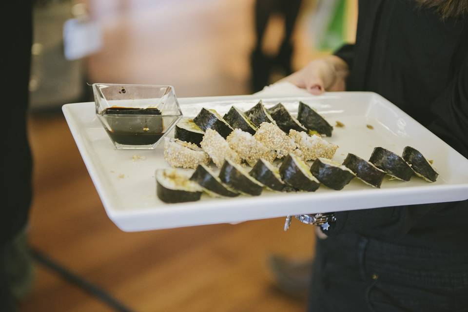 Brochetas de salmón