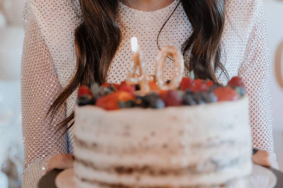 Tarta blanca cumpleaños