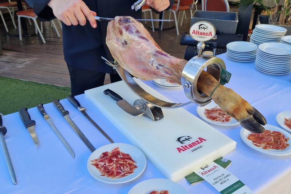 Buffet de jamón ibérico corte