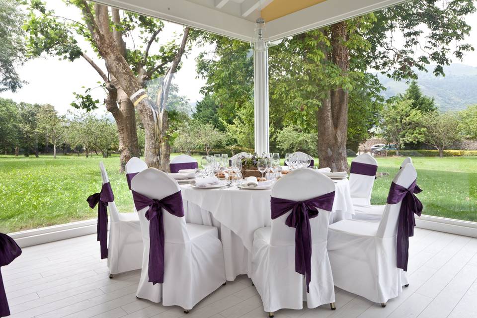 Comedor montaje morado