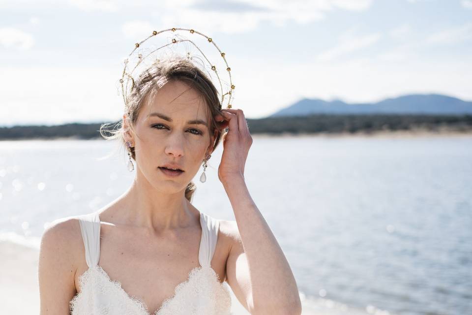 Vestido novia en gasa