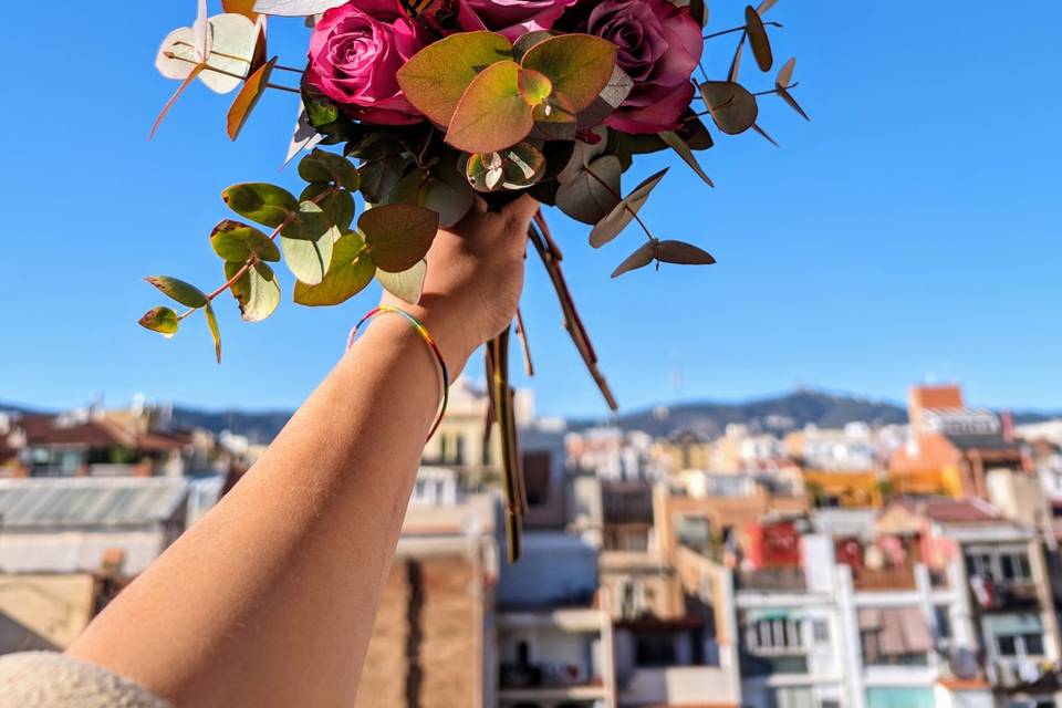 Buquet de rosas bicolor