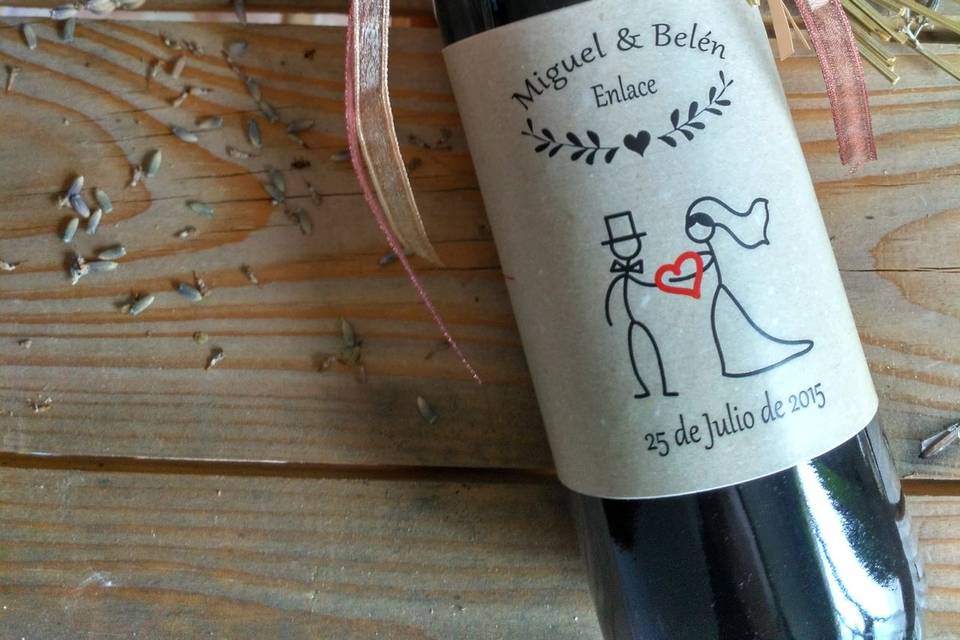 Botella de vino personalizada