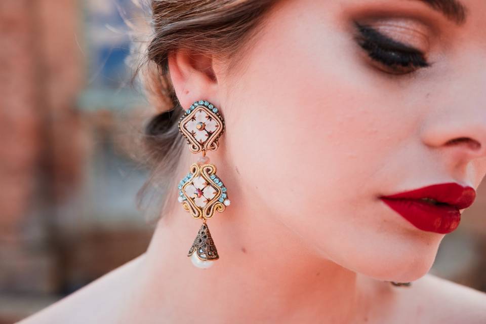 Pendientes vintage de marfil