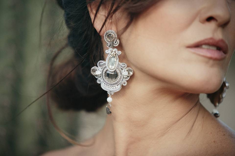 Pendiente soutache de plata