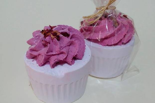 Muffins de pétalos de rosa