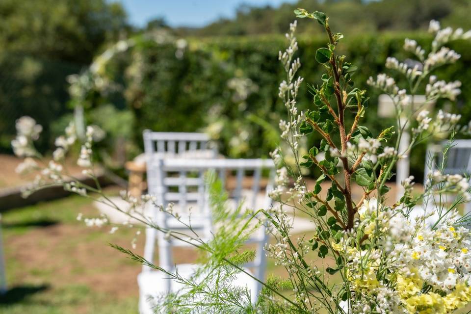 Ceremonia en verde y blanco