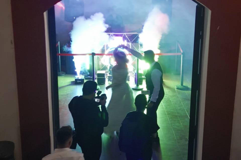 Vista aérea baile novios