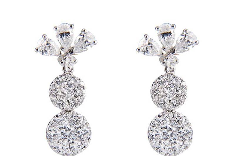 Pendientes de novia con brillantes