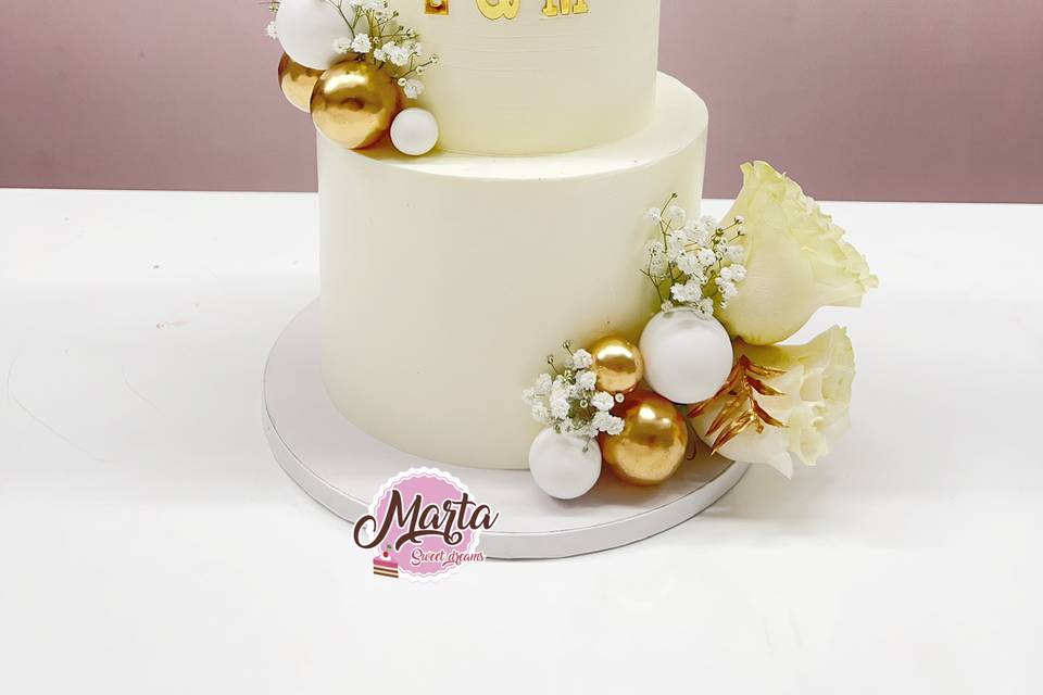 tarta de boda dos alturas