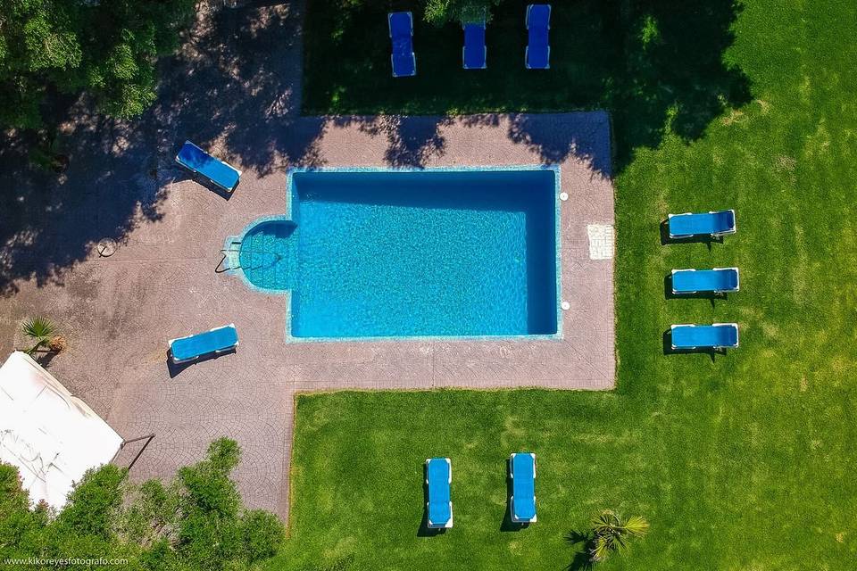 Vista aérea piscina