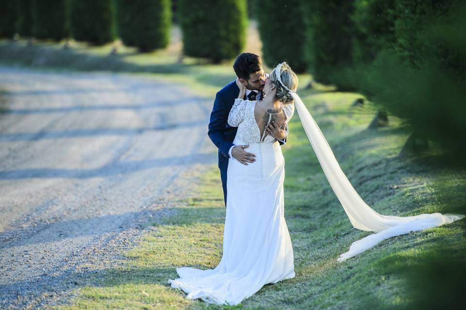 Novia con su vestido