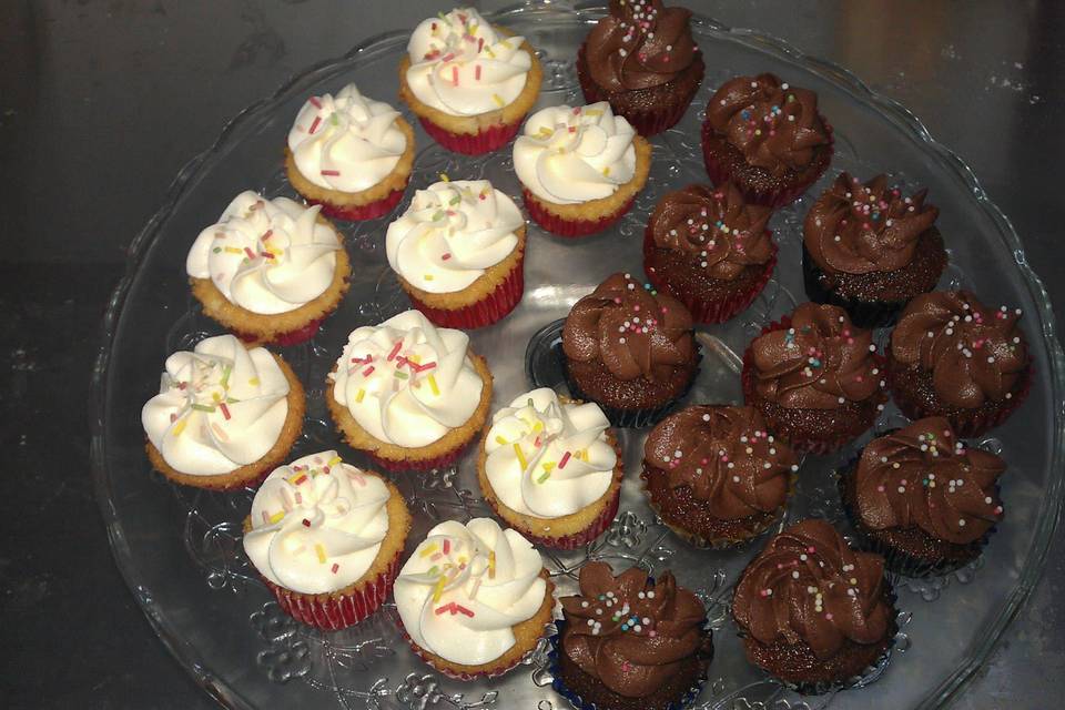 Mini cupcakes de dos sabores