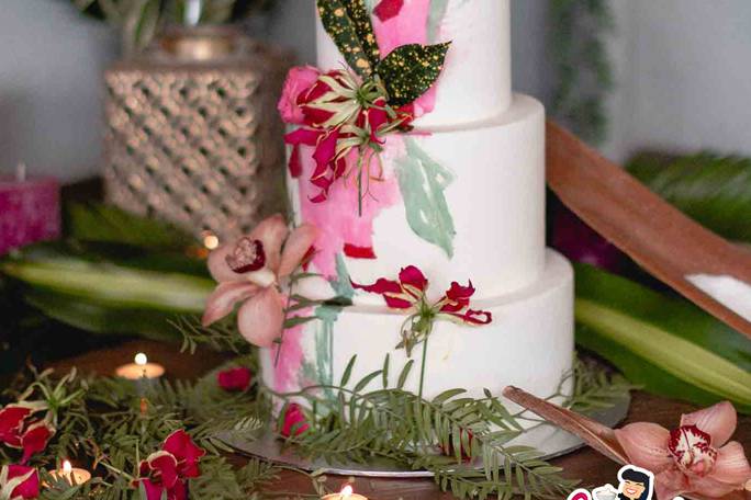 Tarta de boda tropical