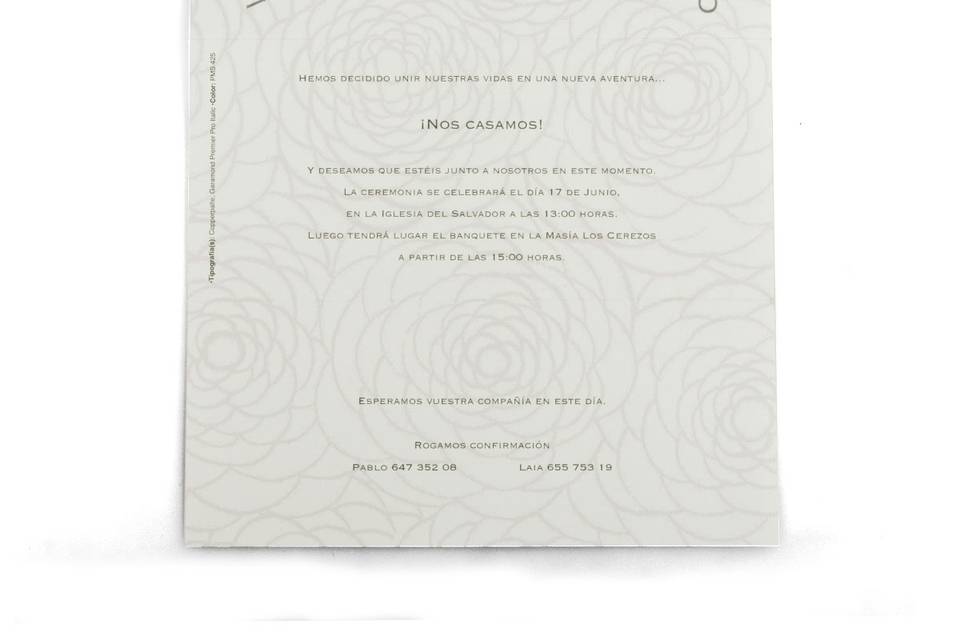 Invitación de boda - 18116V b