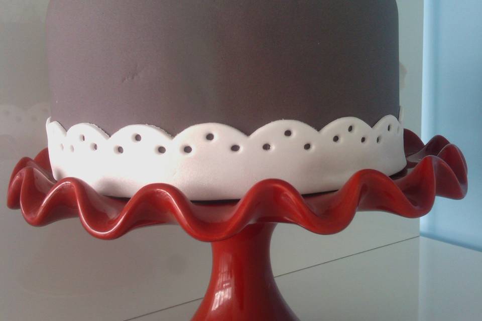 Modelo de tarta nupcial con encaje
