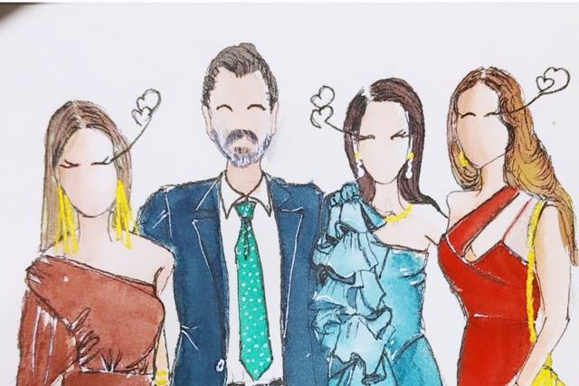 Ilustración regalo boda