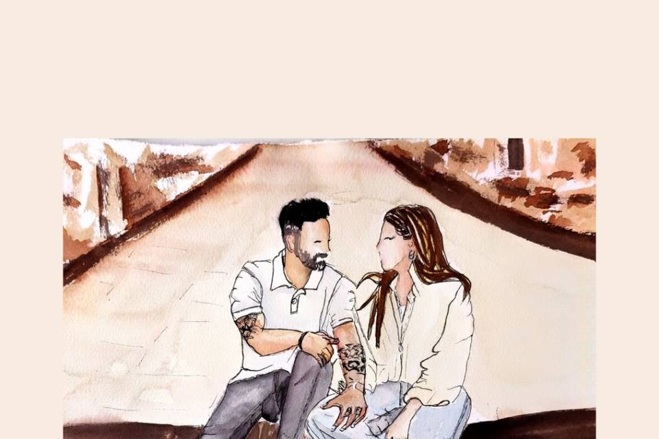Acuarela novios