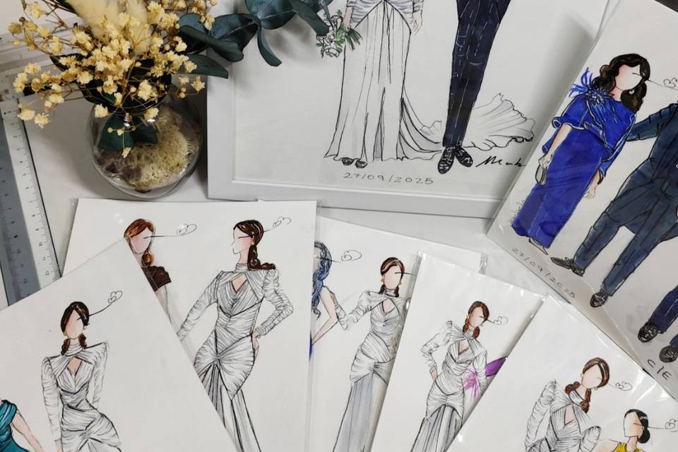 Ilustraciones moda novia
