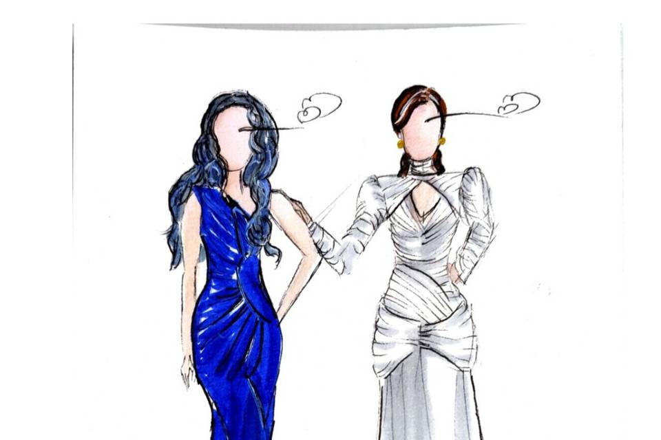 Acuarela novia en boda