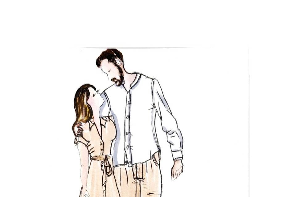 Ilustración invitados boda