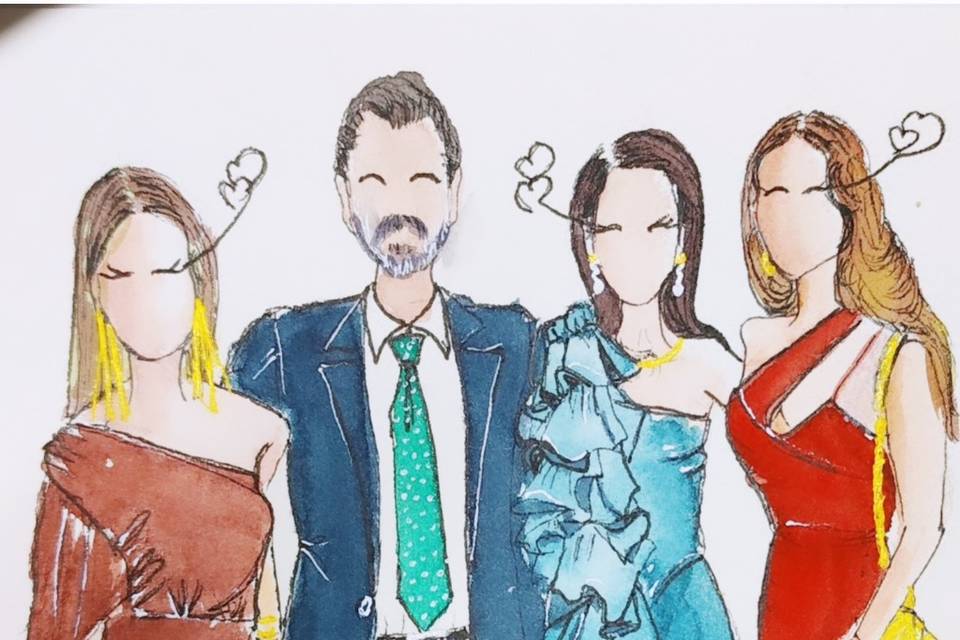 Ilustración regalo boda