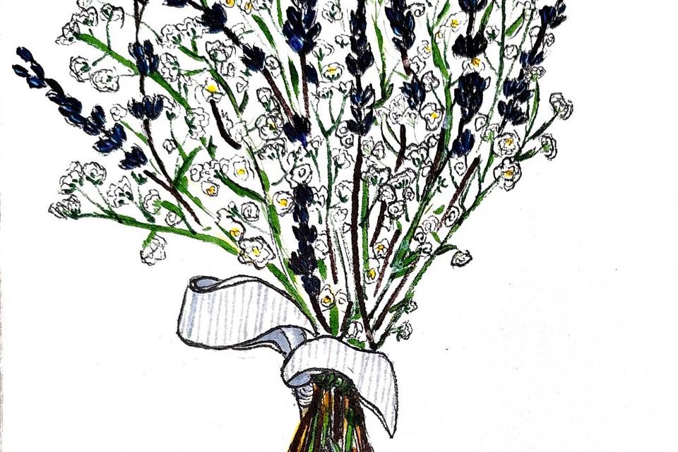 Ilustracion ramo de novia