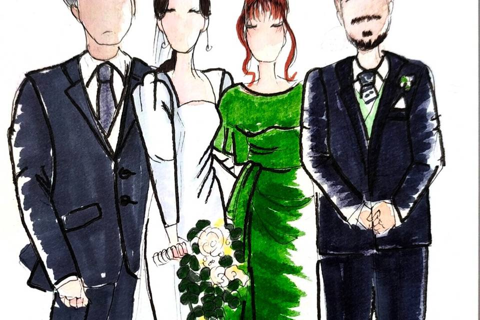 Acuarela novios